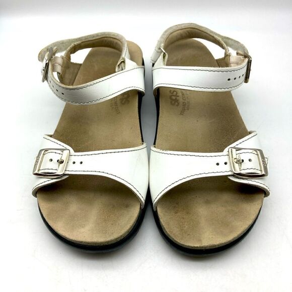 Sas Tripad Comfort White Leather Sandals Size 7M - Picture 2 of 8